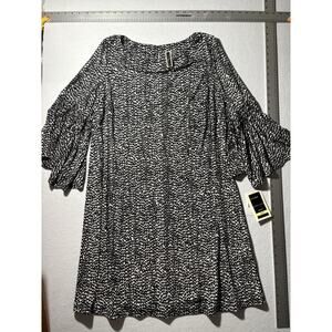 Julian Taylor Flowy Shirt Blk/Wht Size 18W